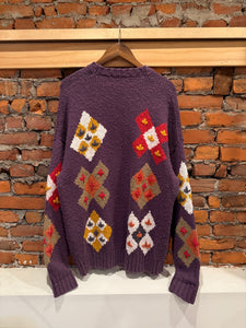 Vintage Henry Grethel Pattern Cardigan Sweater (XL)