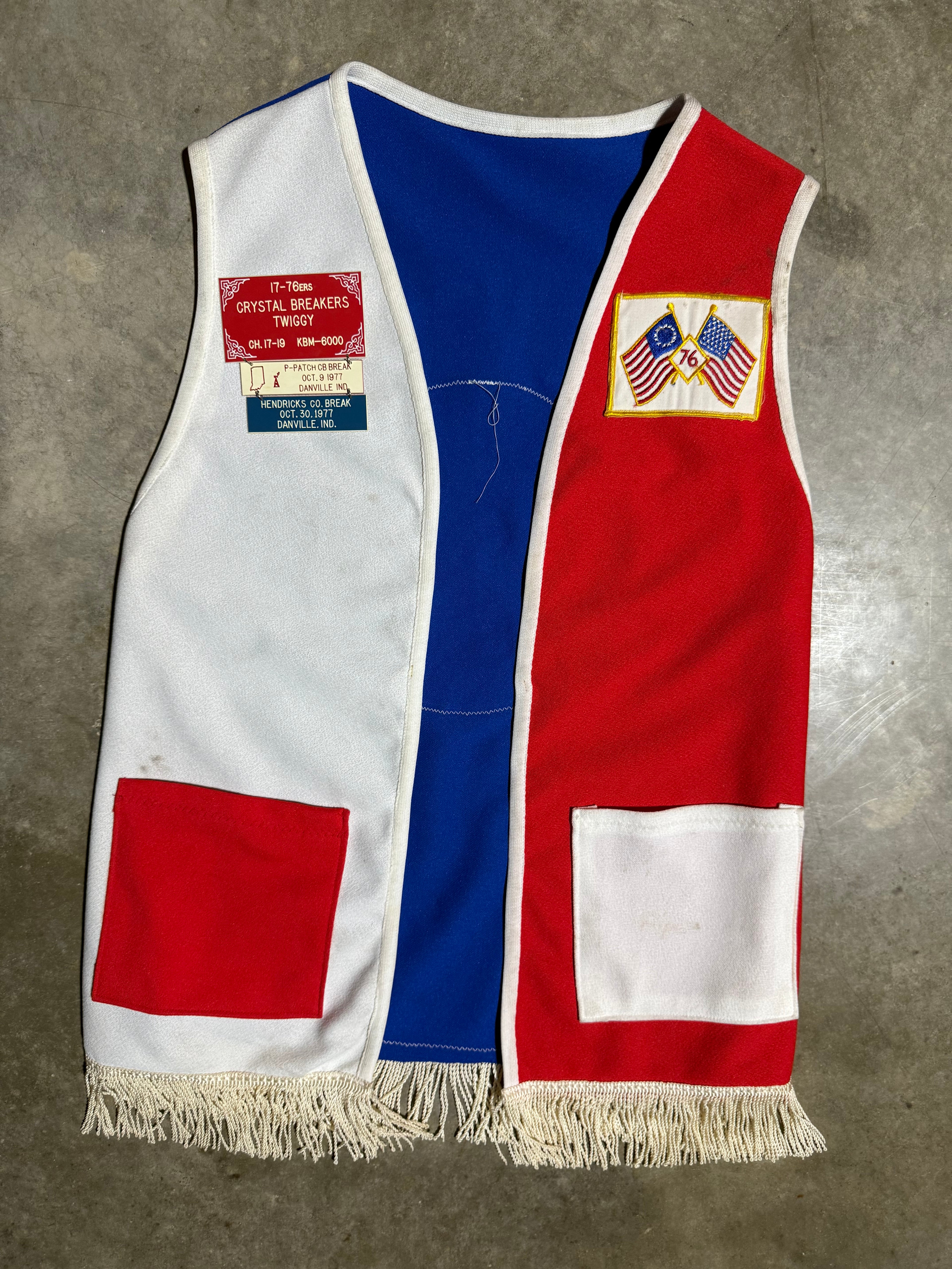 Vintage 70s 1776ers Twiggy Red Whit & Blue Vest (S)