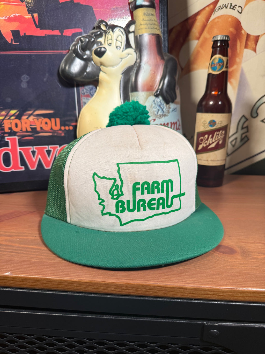Vintage 80.: Farm Bureau Short Brim Trucker Hat