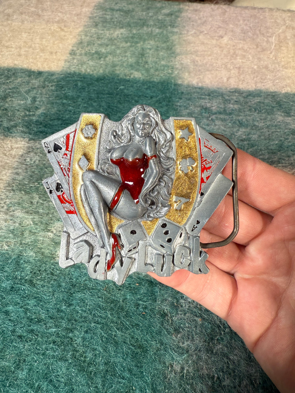 Vintage 2004 Lady Luck Belt Buckle
