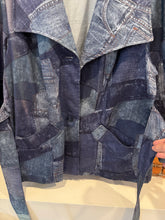 Load image into Gallery viewer, True Vintage Patchwork Print Womens Jean Overcoat (WXL)
