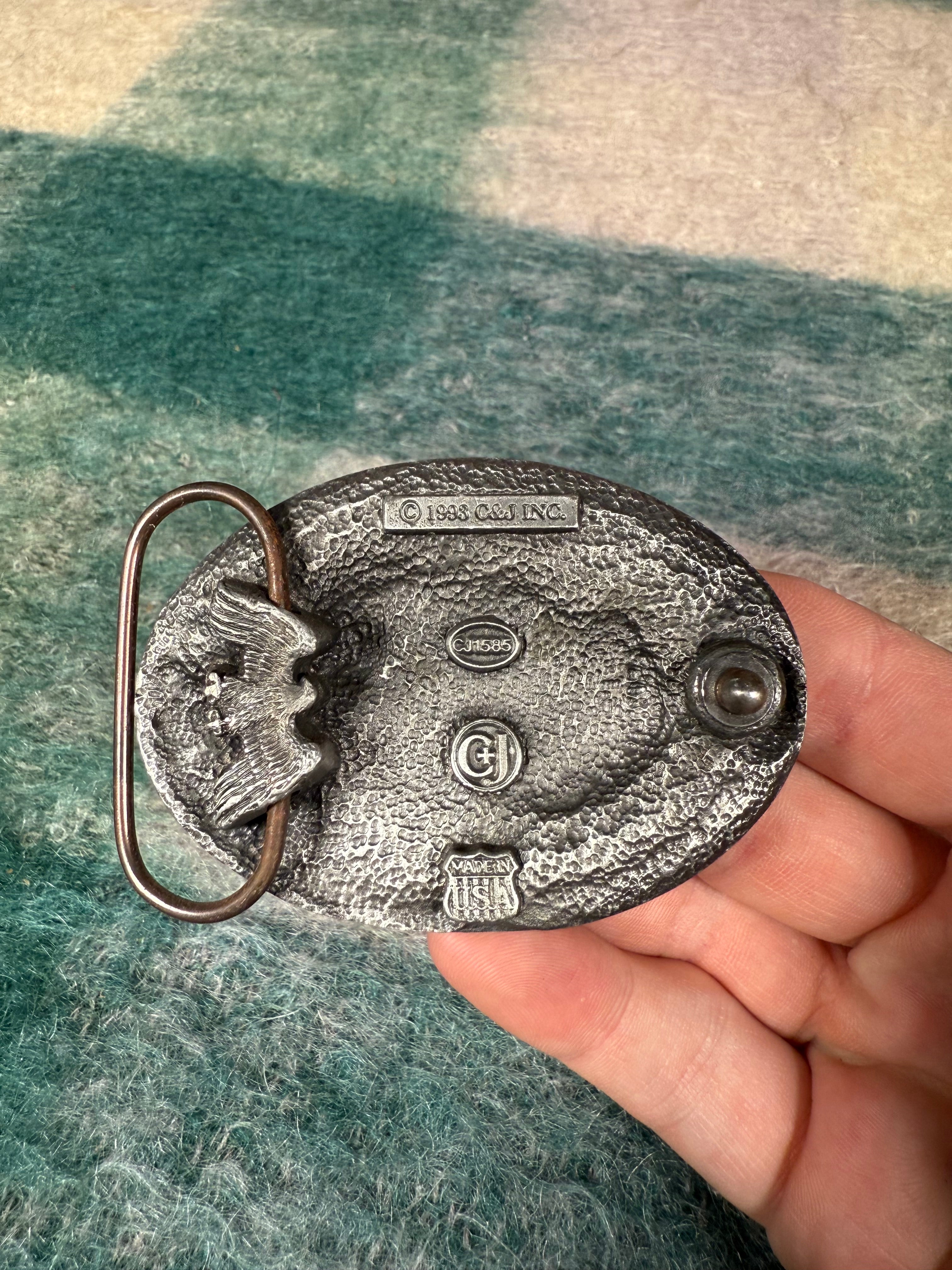 Vintage Bull Dog Red Belt Buckle