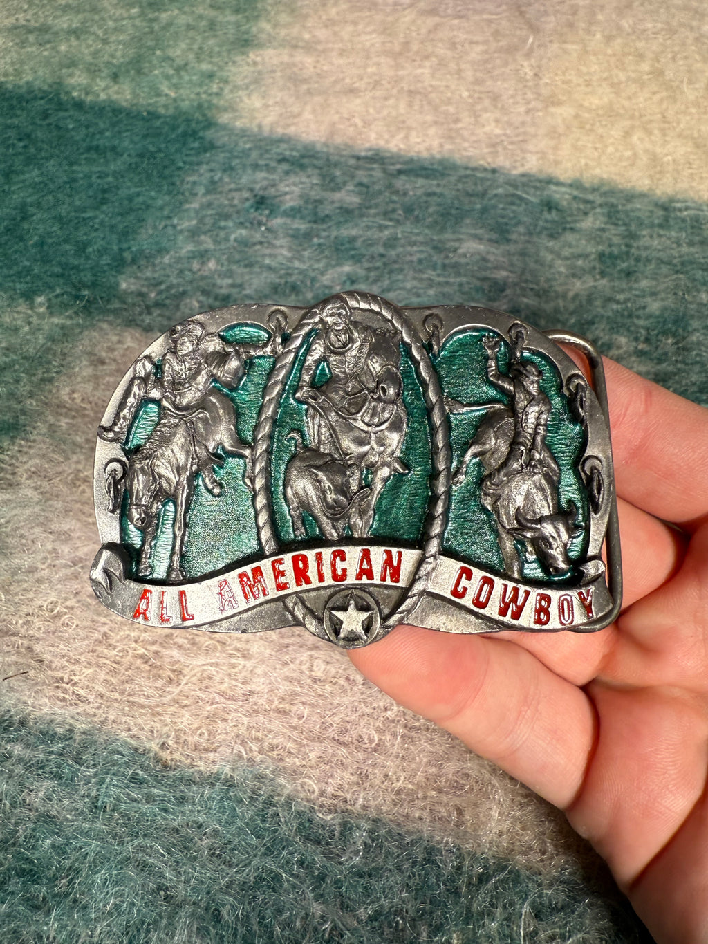 Vintage All American Cowboy Belt Buckle