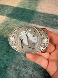 Vintage Two Cranes Belt Buckle