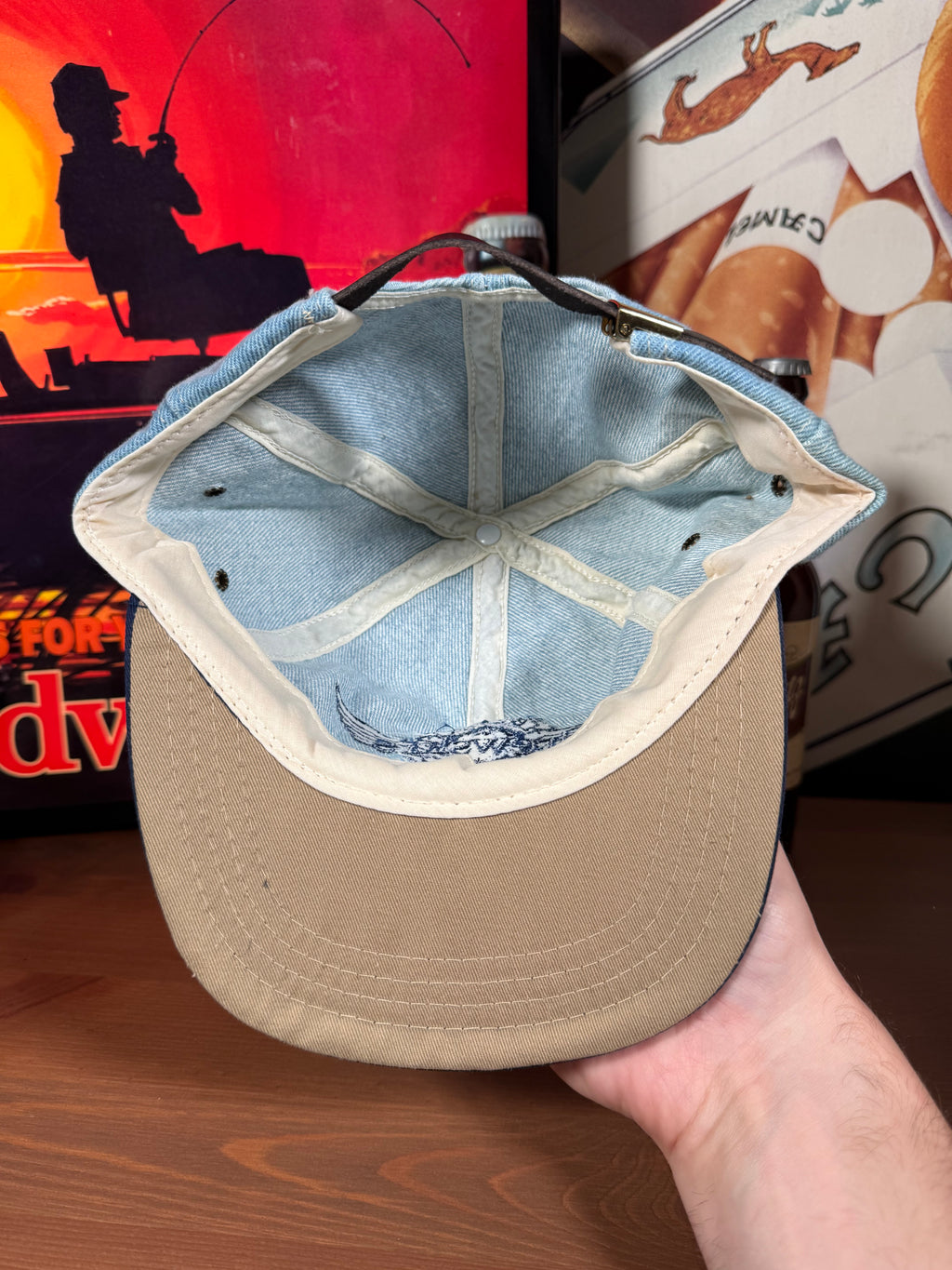 Vintage Brewskis Brewing Company Denim Leather Strap Hat