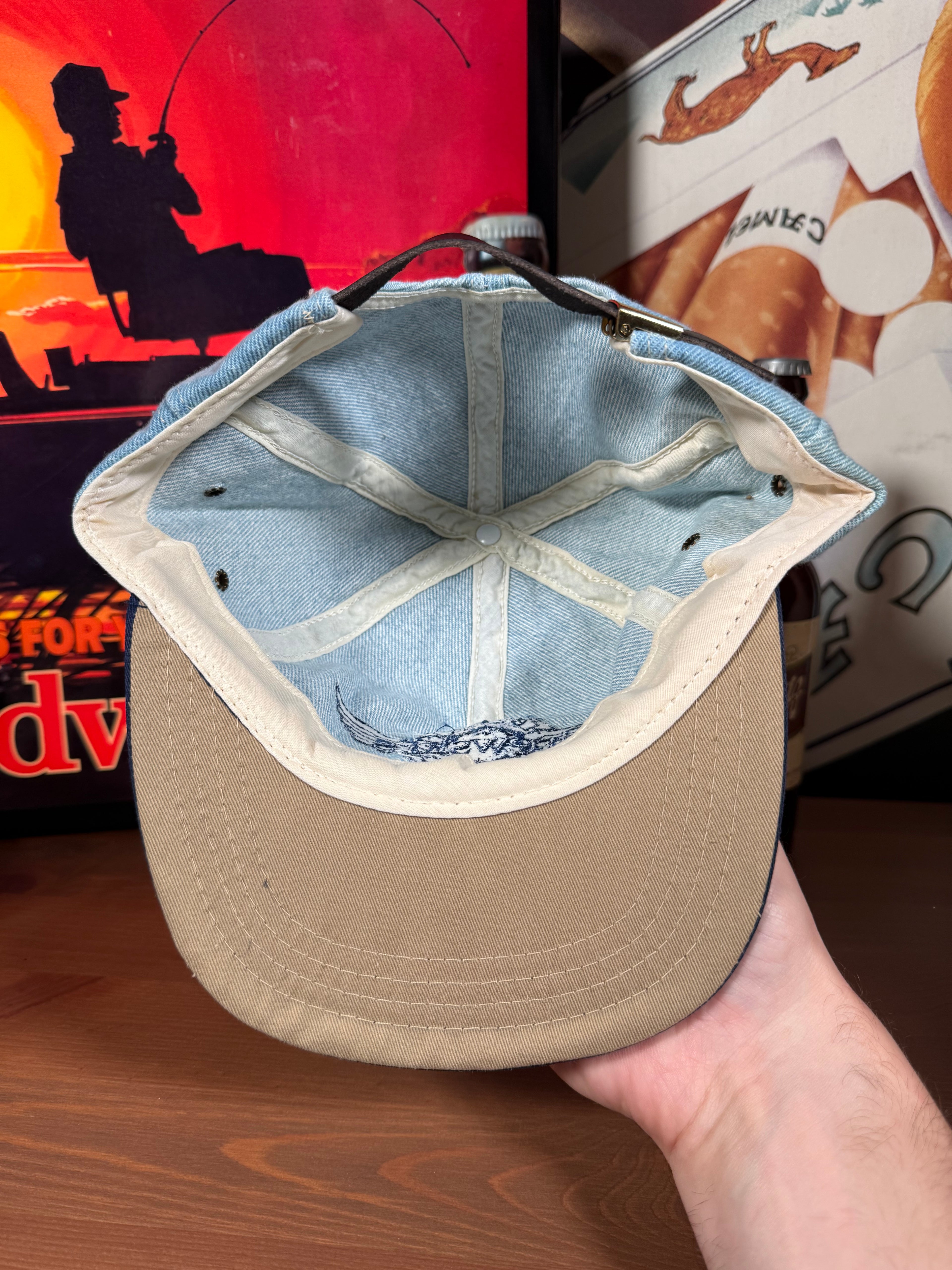 Vintage Brewskis Brewing Company Denim Leather Strap Hat
