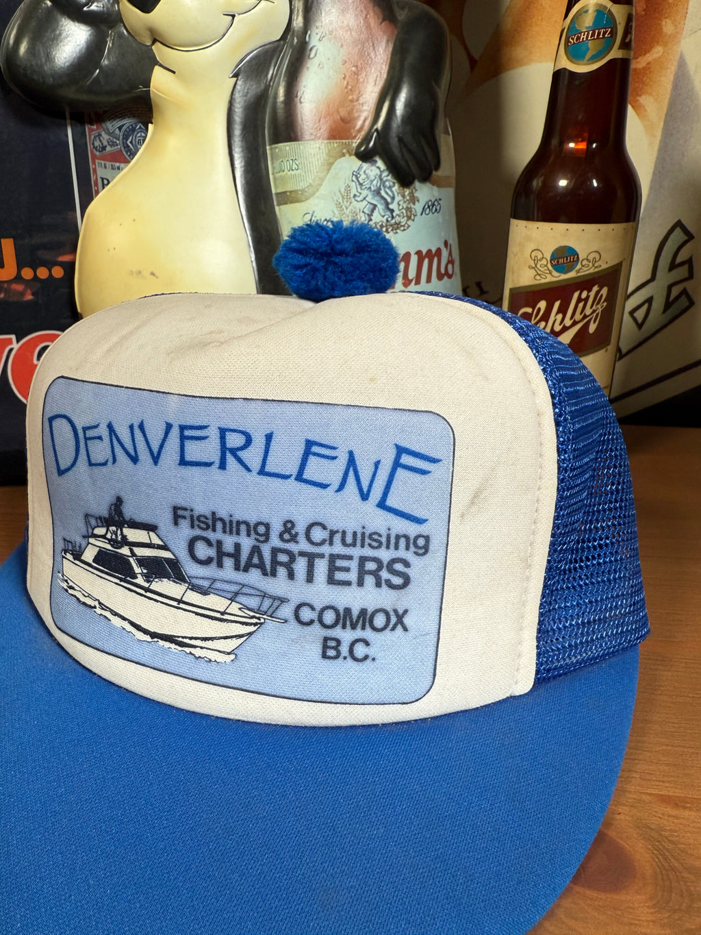 Vintage Fishing & Cruising Charter Short Brim Trucker Hat
