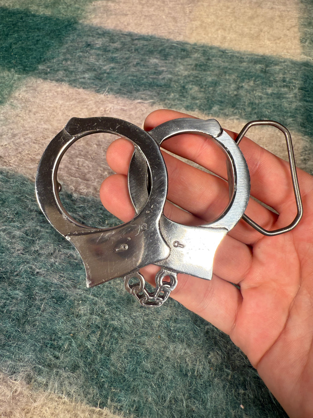 Vintage 2000 Handcuffs Belt Buckle