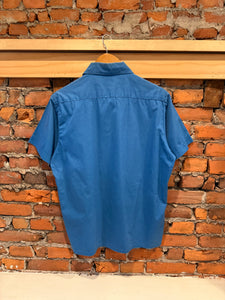 True Vintage Grants Menswear Blue Loop Collar Button Up Shirt (M)