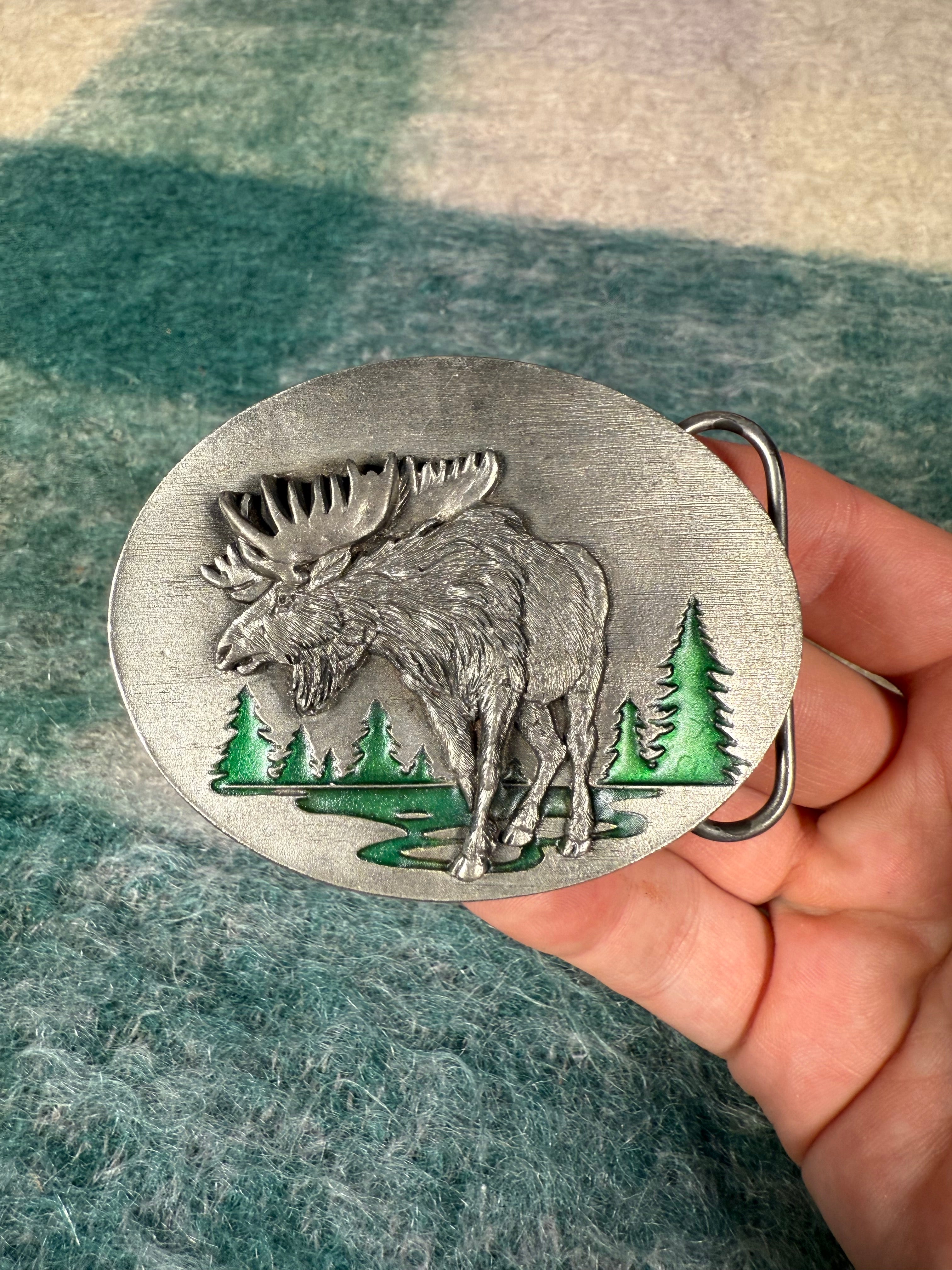 Vintage Moose Belt Buckle
