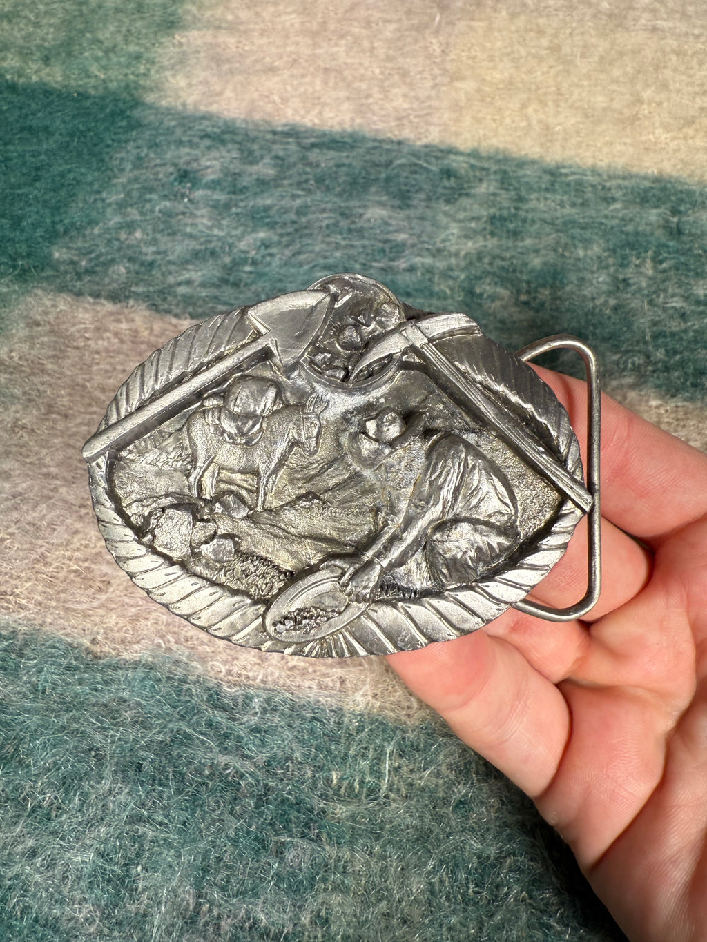 Vintage Gold Miner Belt Buckle