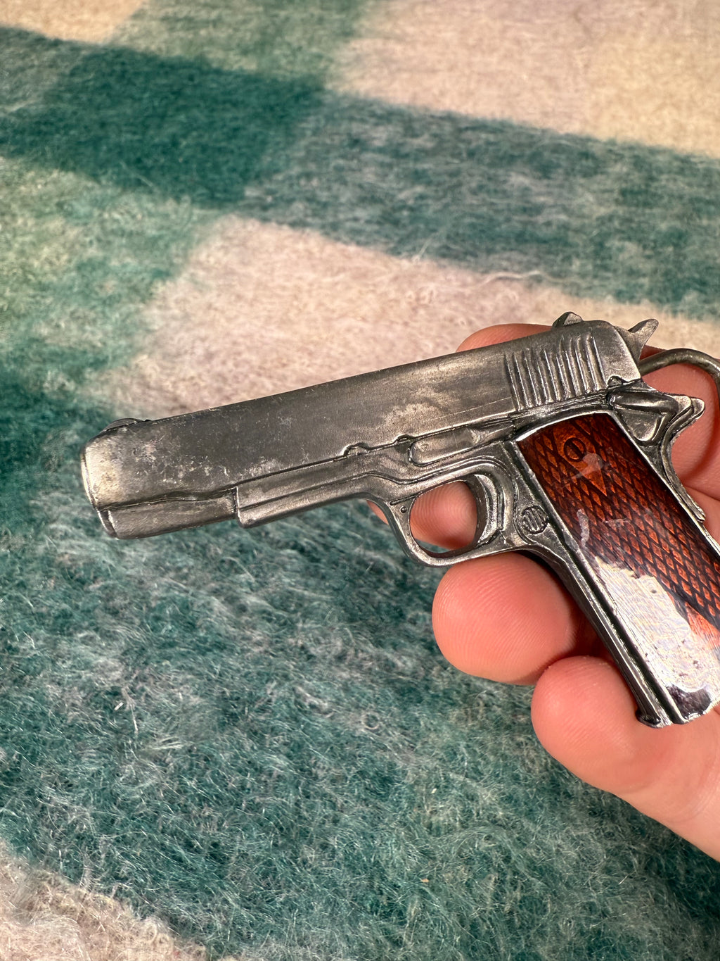 Vintage Brown Handgun Belt Buckle