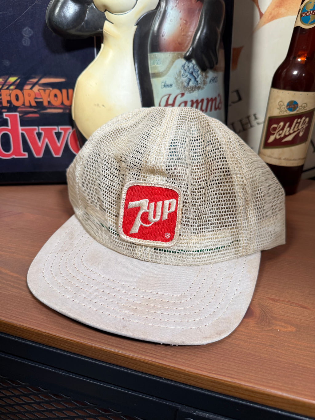 Vintage Distressed 7up Mesh Trucker Hat