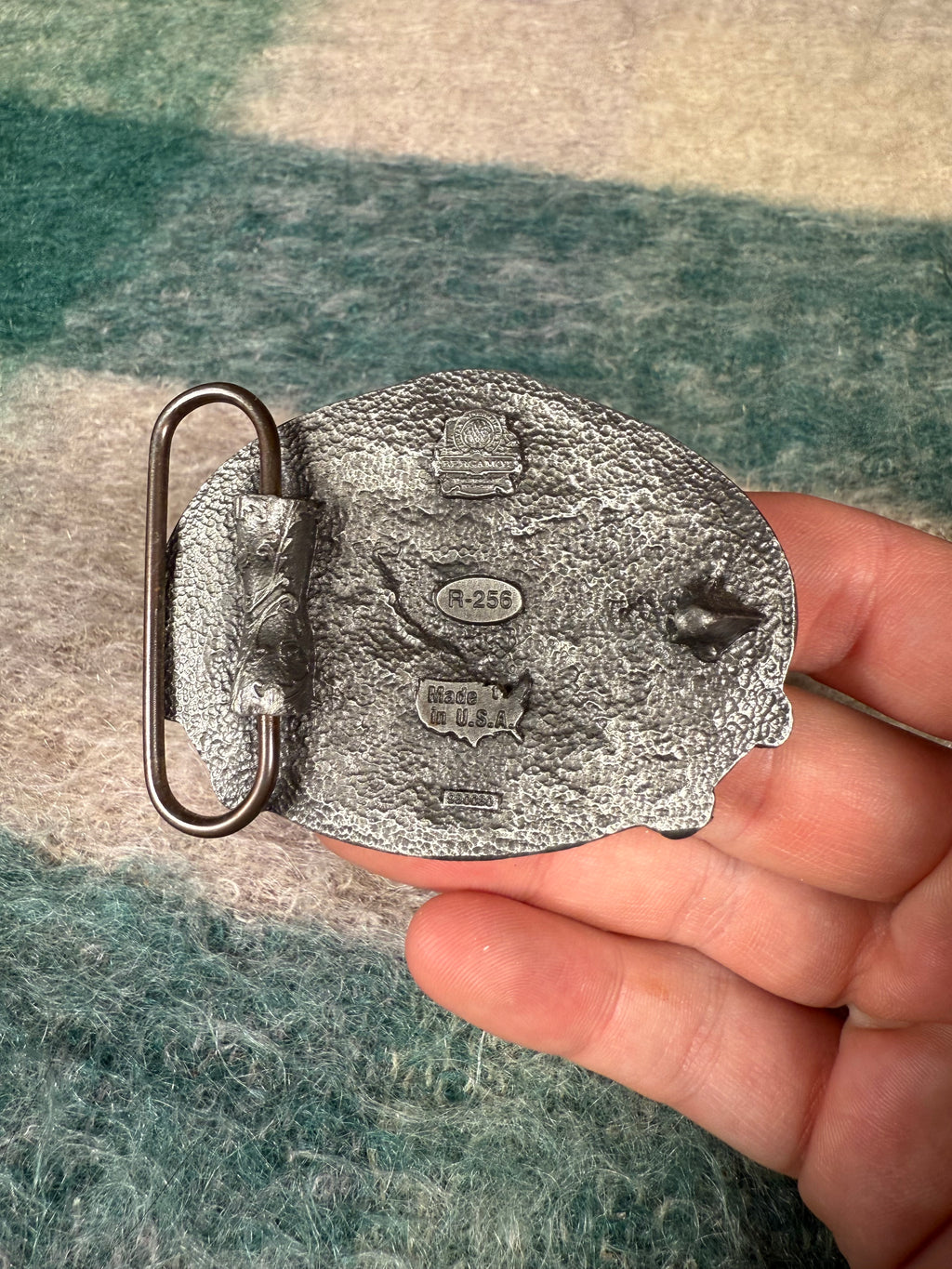 Vintage Black and Silver Eagle Belt Buckle