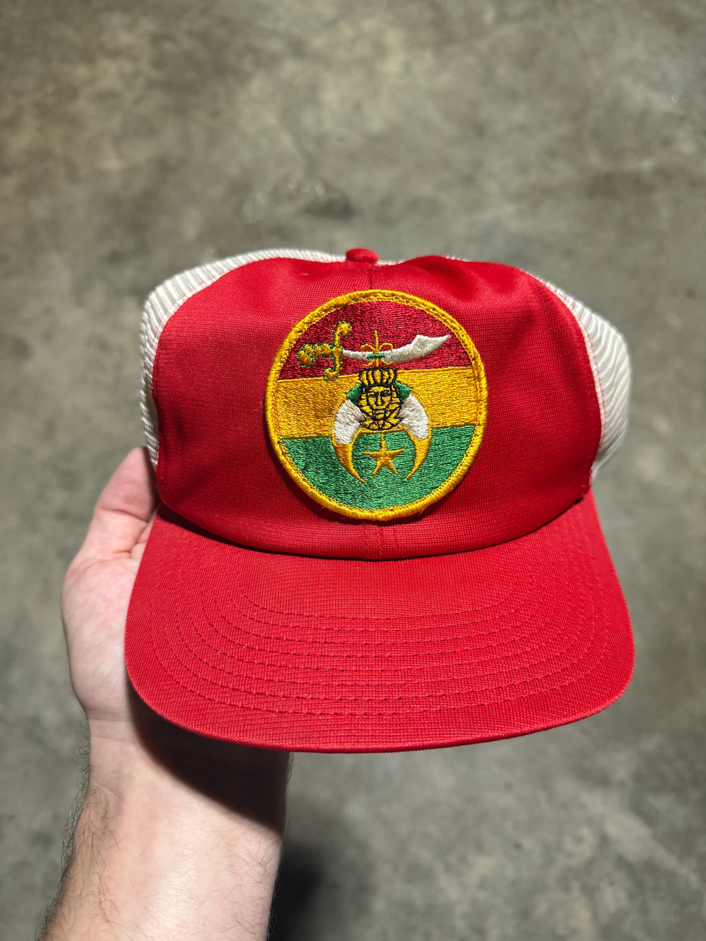 Vintage 70s Shriners Trucker Patch Hat