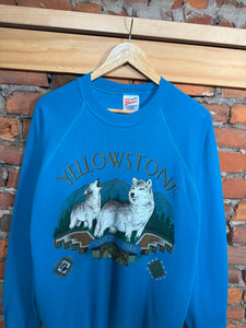 Vintage 90s Yellowstone Wolves Crewneck (L)