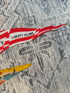 Lot of 2 Vintage Pennants - Statue of Liberty and Avalon