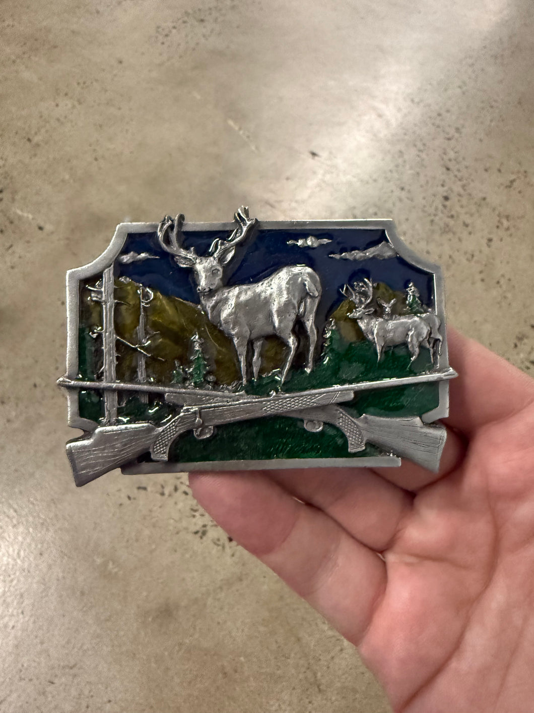 Vintage Buck Hunting Belt Buckle