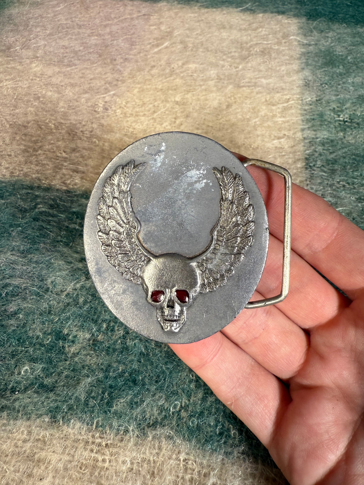 Vintage Winged Skull Belt Buckle