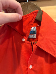 True Vintage Grants Menswear Red Loop Collar Button Up Shirt (M)