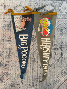 Lot of 2 Vintage Pennants - Hershey Park and Big Pocono