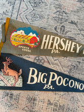 Load image into Gallery viewer, Lot of 2 Vintage Pennants - Hershey Park and Big Pocono
