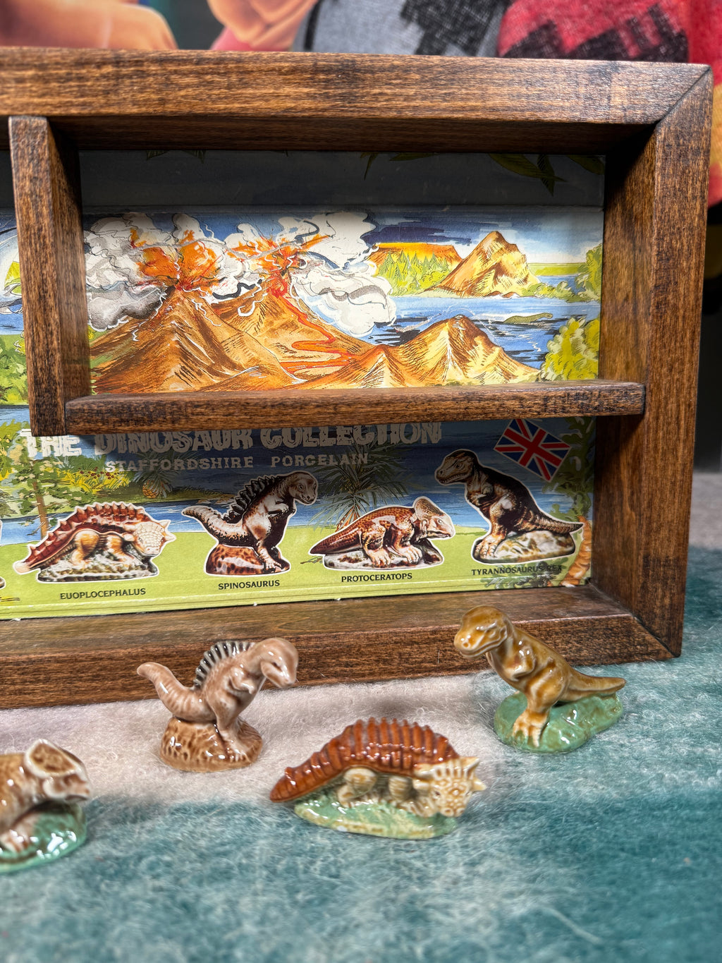 Vintage Porcelain Dinosaur Set and Display