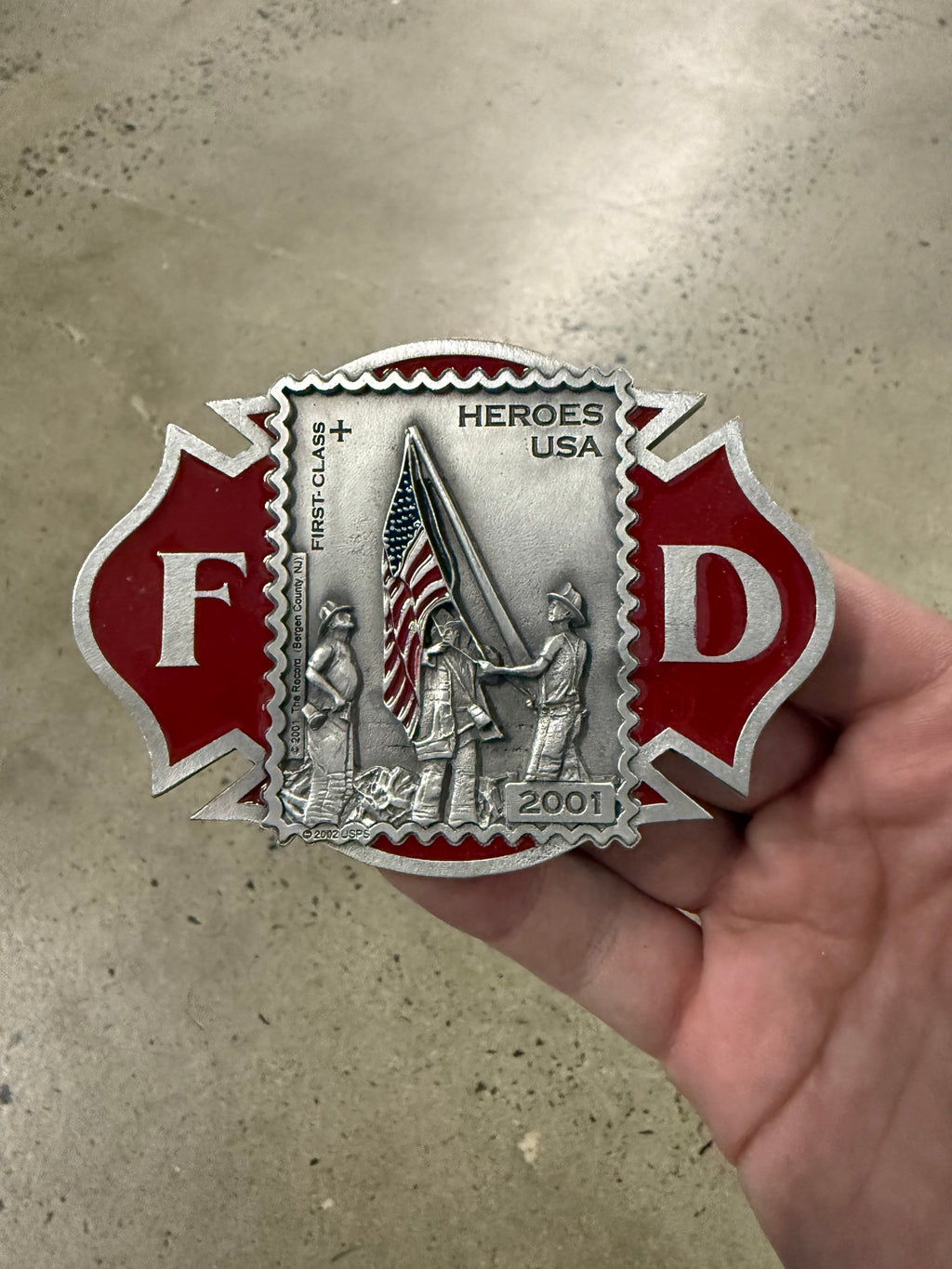 Vintage 2001 Fire Fighters Belt Buckle