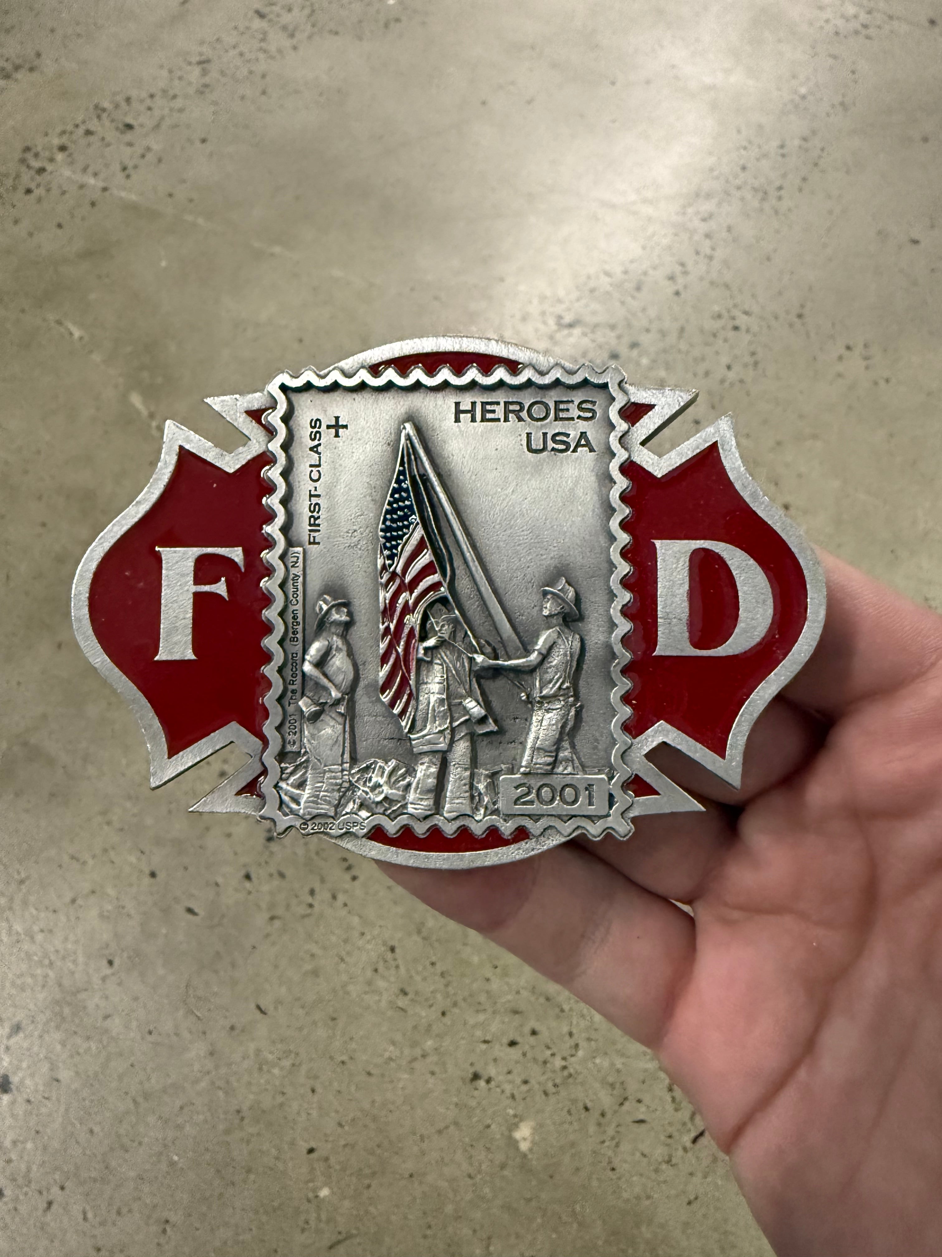 Vintage 2001 Fire Fighters Belt Buckle