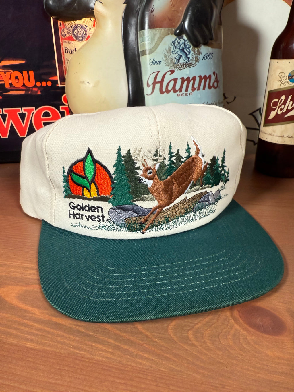 Vintage Golden Harvest Seed Deer K Products Snapback Hat