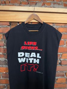 Vintage Life Sucks Cutoff Shirt (XL)