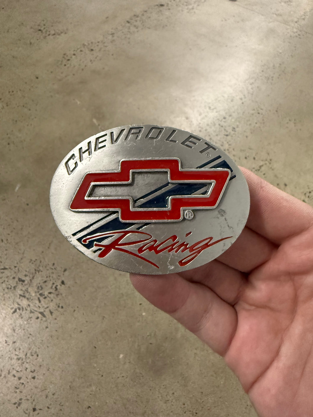 Vintage Chevrolet Racing Nascar Belt Buckle