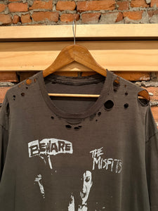 Vintage 90s Distressed Beware The Misfits Band Shirt (XL)