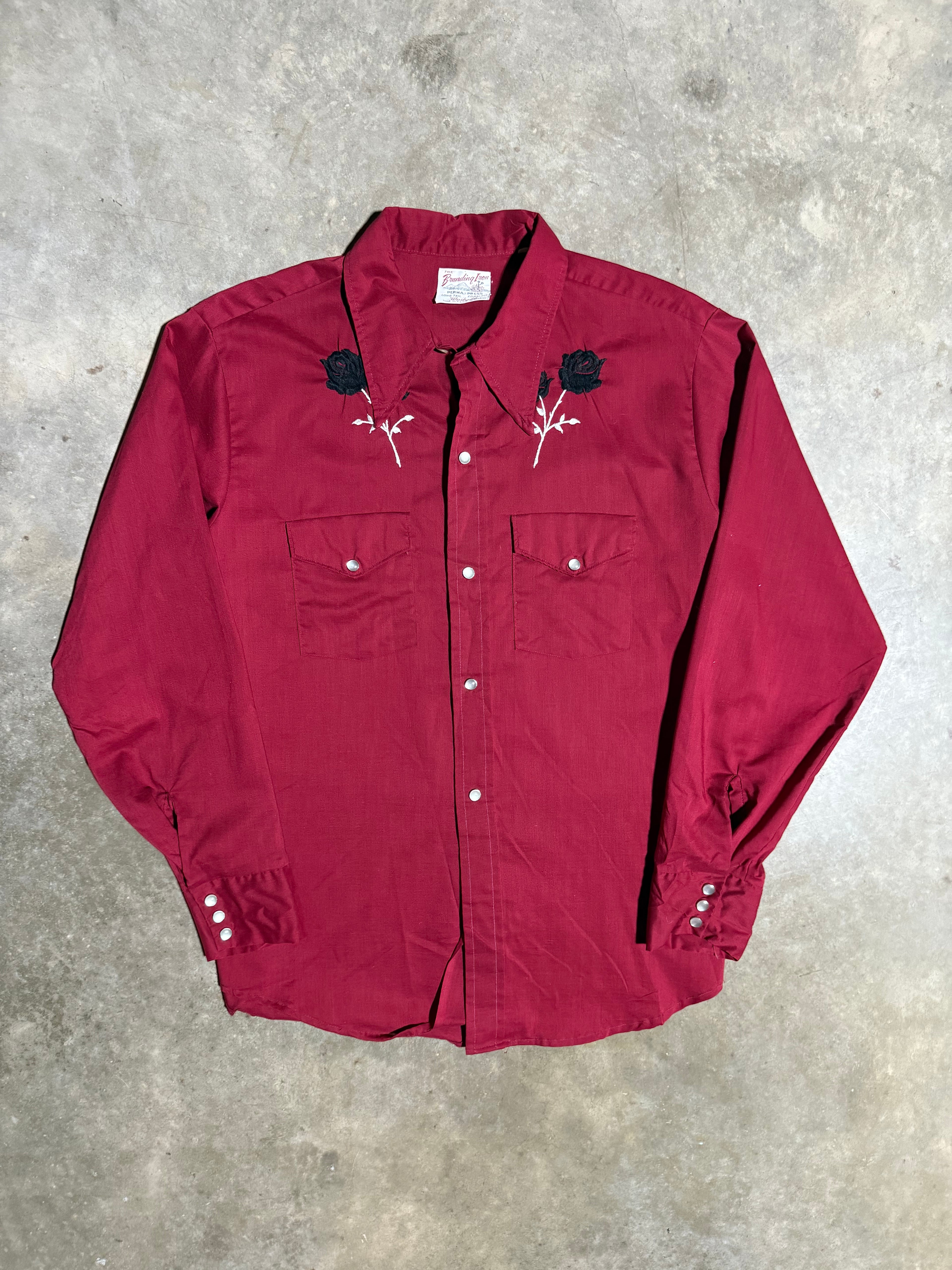 Vintage 70s Branding Iron Pearl Snap Shirt (XL)