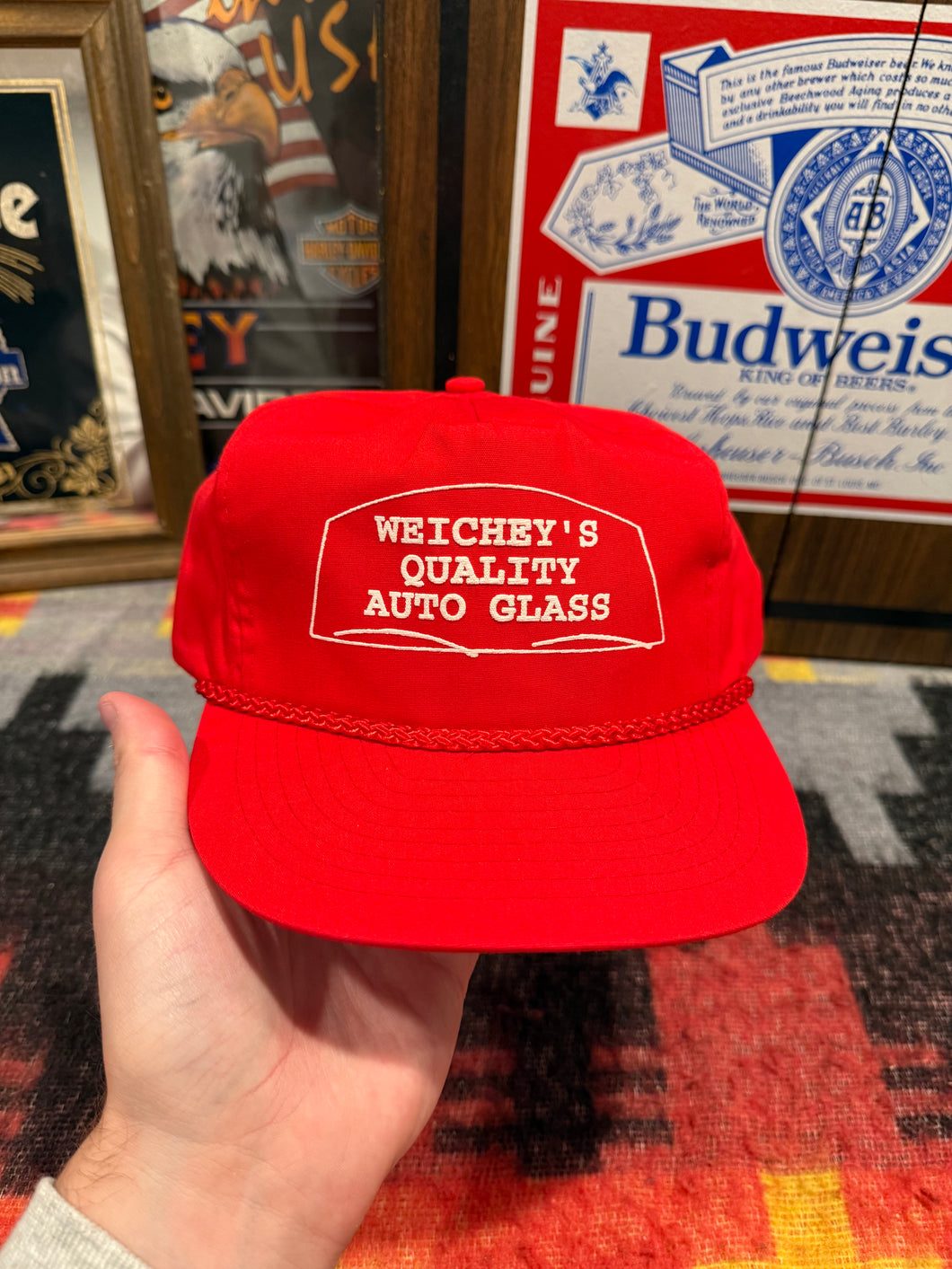 Vintage Red Auto Glass SnapBack Hat