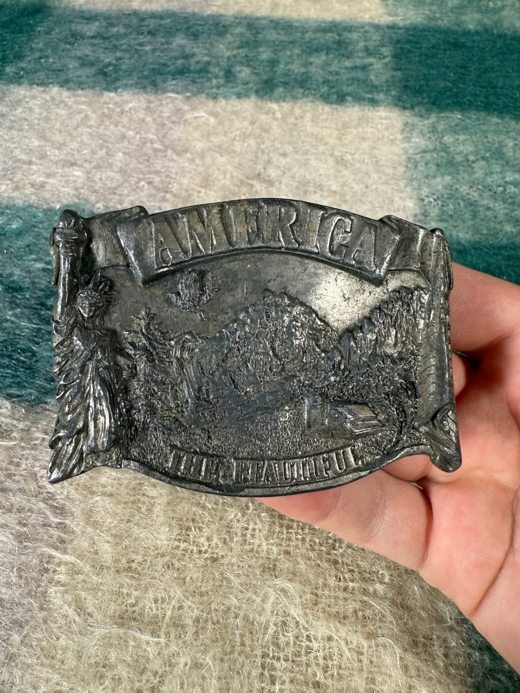 Vintage America The Beautiful Landscape Belt Buckle