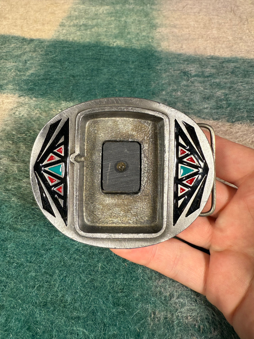 Vintage Western Pattern Zippo Lighter Holder Belt Buckle