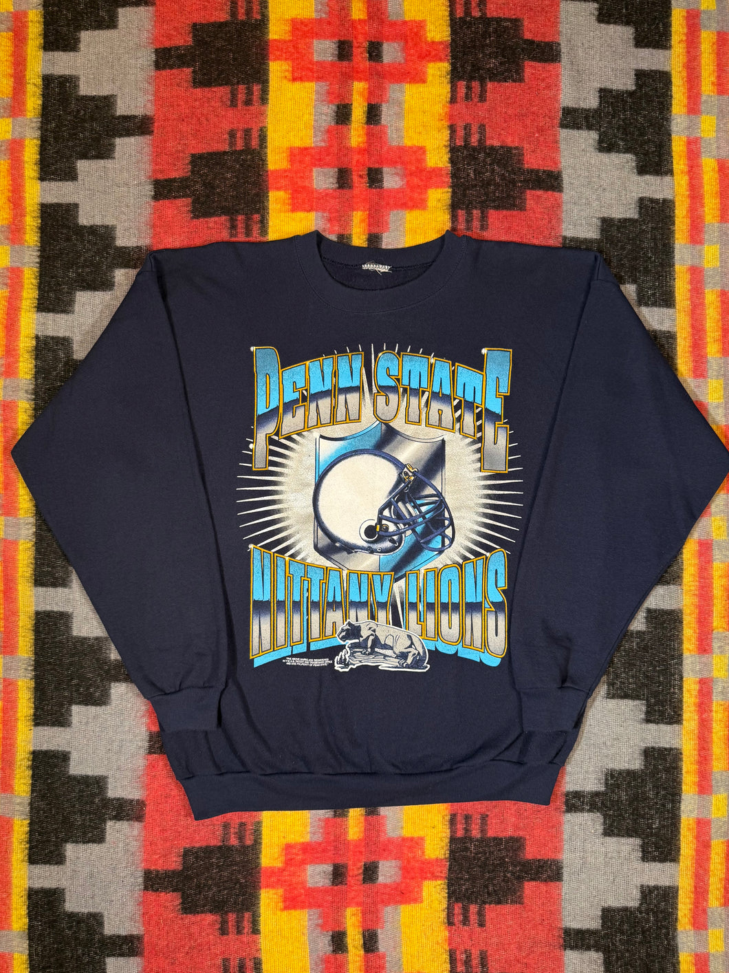 Vintage 90s Penn State Blue and Silver Crewneck (L/XL)