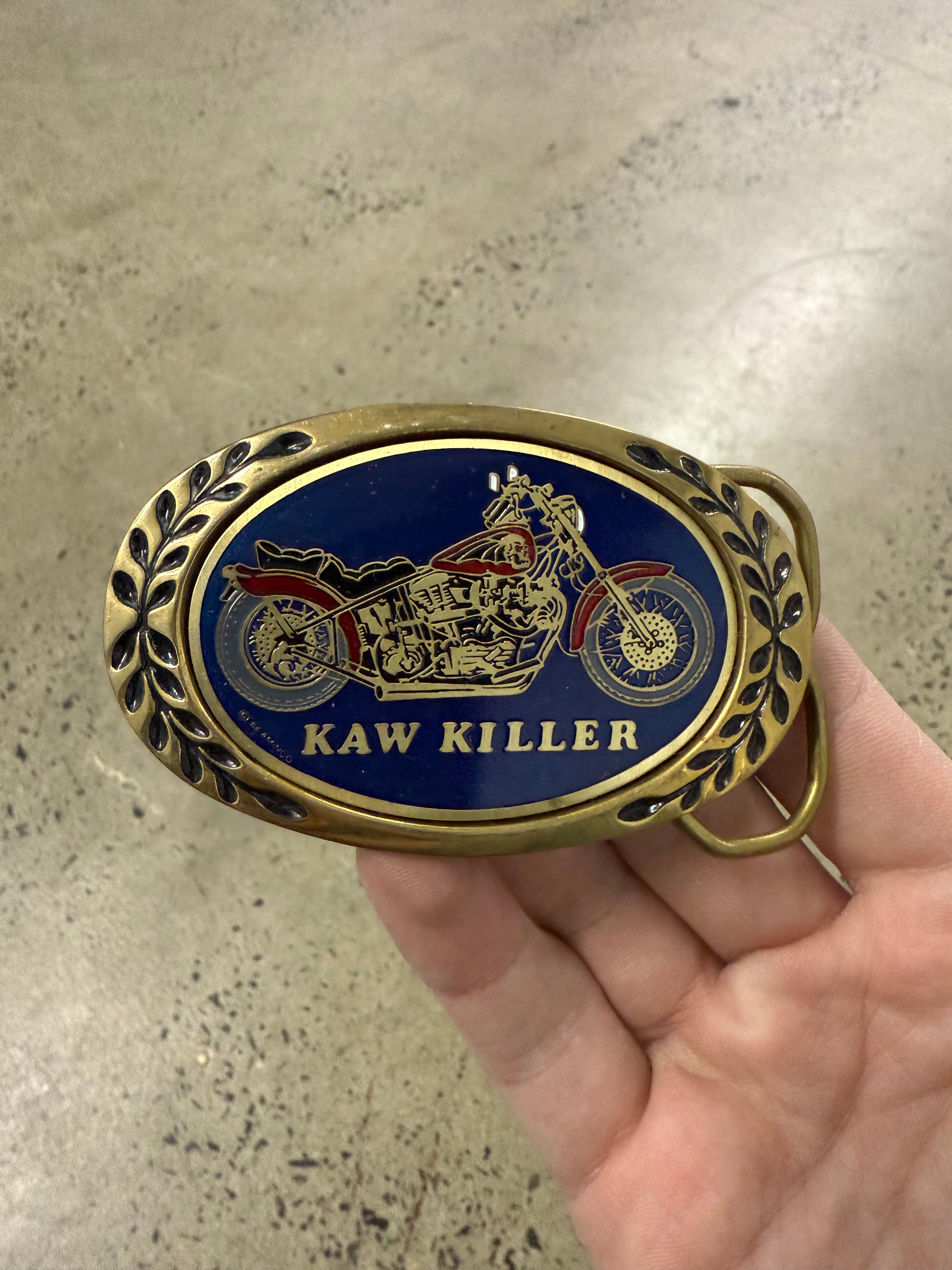 Vintage Kaw Killer Motorcycle Belt Buckle