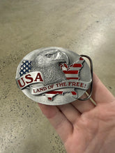 Load image into Gallery viewer, Vintage 1995 USA Land of the Free Belt Buckle
