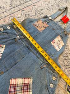Vintage 90s True Blue Patchwork Womens Overalls (WM)