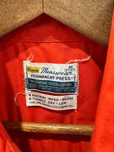 True Vintage Grants Menswear Red Loop Collar Button Up Shirt (M)