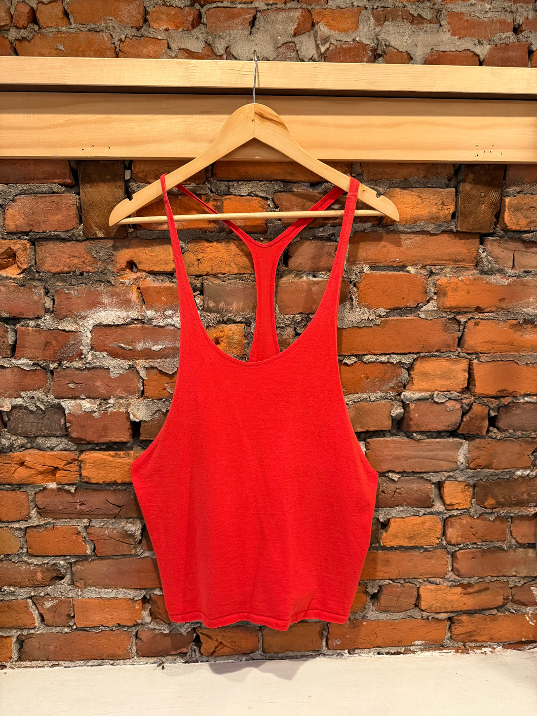 Vintage Red Bodybuilding Gym Tank Top (M)