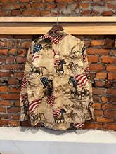 Load image into Gallery viewer, Vintage American Flag Horses Western Shirt (L)
