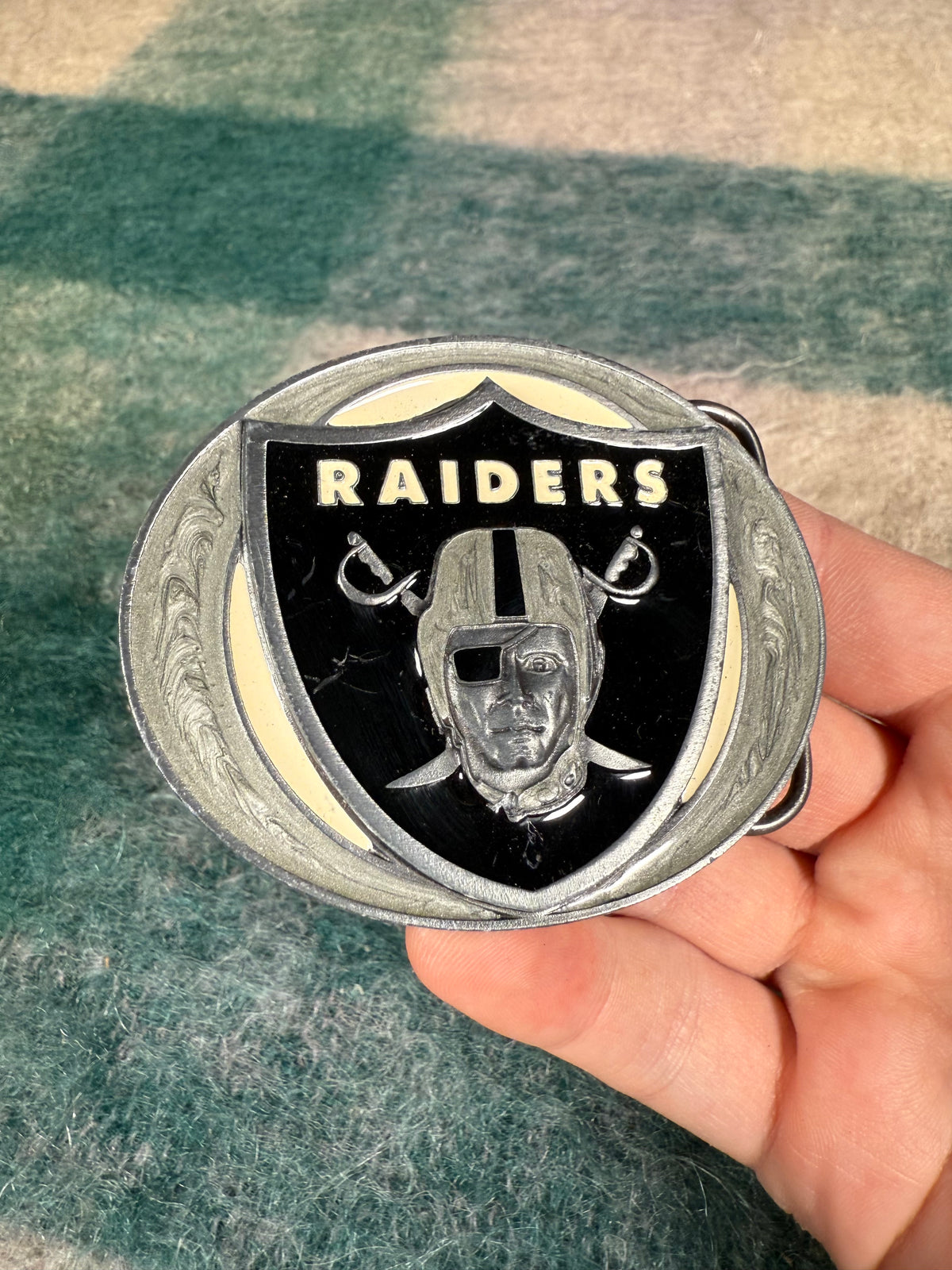 Vintage 2000s Raiders Logo Belt Buckle