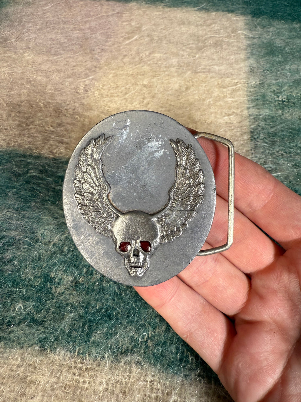 Vintage Winged Skull Belt Buckle