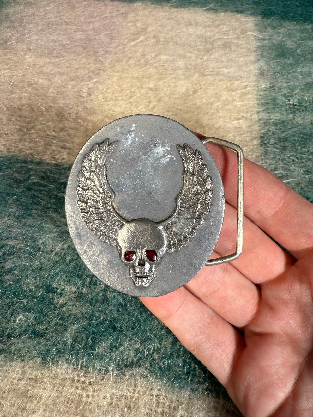 Vintage Winged Skull Belt Buckle