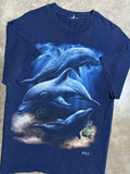 Vintage Dolphins Big Print Shirt (L)