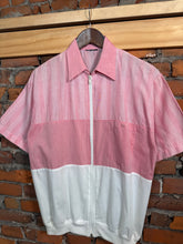 Load image into Gallery viewer, Vintage 80s Red/Pink Zip Up Collared Shirt (M)
