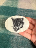 Vintage Wooden Cougar Belt Buckle